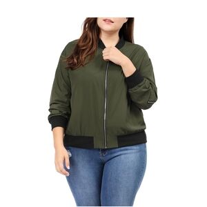 Green and Black Blazer with Ribbed Trim